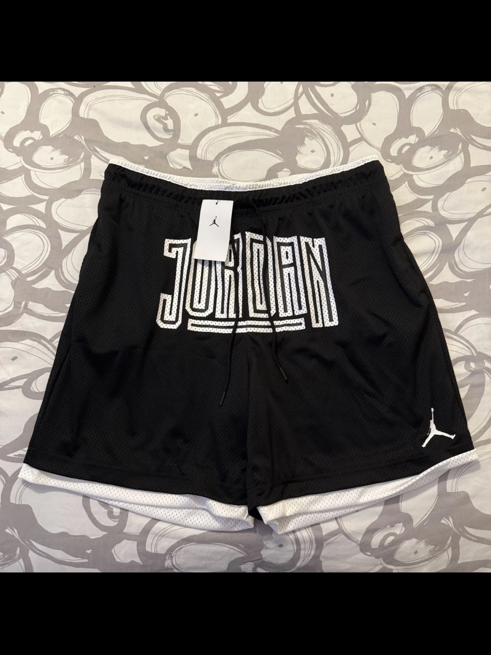 Jordan Black and White Mesh Basketball Shorts